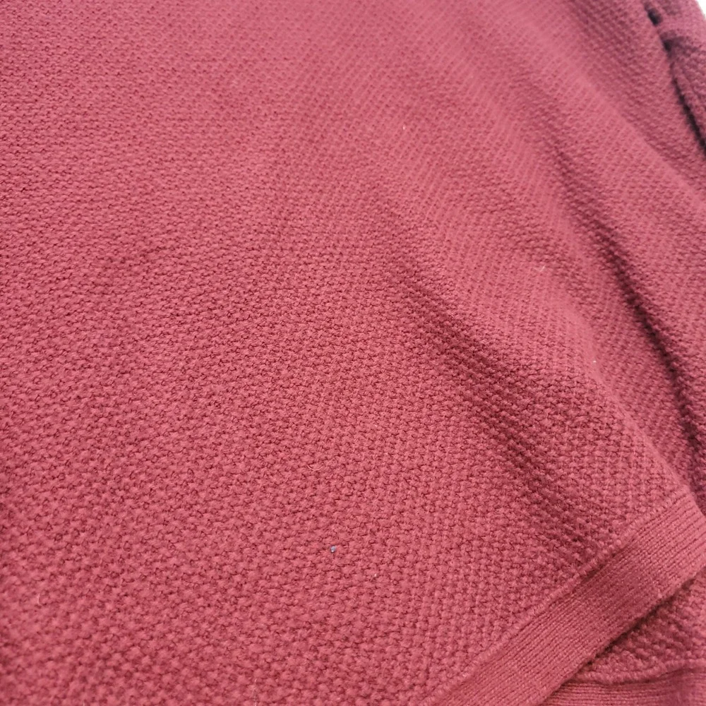 Madewell Sweater Womens Small Burgundy Tulip Hem‎ Waffle Knit E3445